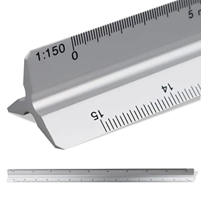 Imagen de Escalimetro 30 cm, Regla de Escala Triangular (1 tamaño + plata)