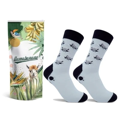 Imagen de llamabanana® Calcetines de algodón para hombre, diseños coloridos (FR/ES, Números, 41, 45, Regular, Mapaches)