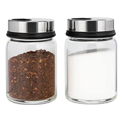 Imagen de aiface 2 piezas Botes para Especias, Tarros de Frascos Tarro Almacenamiento 150 ml Sal, Hierba, Especia, Pimienta, Cocina, Barbacoa al Aire Libre