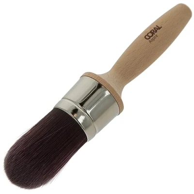 Imagen de Coral 33733 Aspire Pincel redondo de 40 mm, perfil convexo firme profesional para un corte rápido y preciso, acabado ultra suave con emulsión comercial, pintura tiza brillante, mango madera