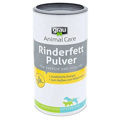 Imagen de GRAU El Original Grasa de Vacuno en Polvo, un aporte rápido energía con 80% Grasa, Pack Individual (1 x 400 g), alimento complementario para Perros y Gatos