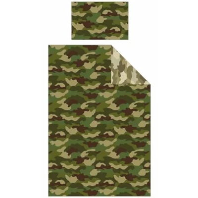 Imagen de Ejército de camuflaje reversible individual Edredón y funda almohada Set