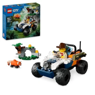 Imagen de LEGO City Exploradores de la Jungla: Todoterreno y Misión del Panda Rojo, Coche Juguete con Figura Animal, Regalo para Niños Niñas 6 Años o Más, Minifigura Aventurero Explorador 60424