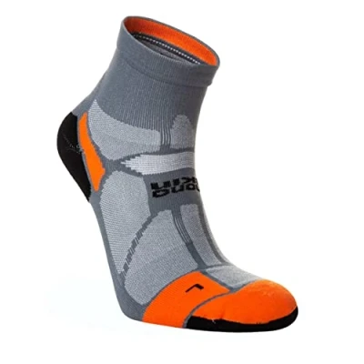Imagen de Hilly Marathon Fresh Anklet Min Cushioning Calcetines para Correr, Granito/Naranja, L Unisex Adulto
