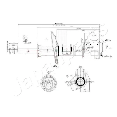 Imagen de JAPANPARTS MM 00159 amortiguador Eje delantero, derecha Presión de gas Bitubular Columna Espiga arriba LANCIA: Ypsilon III
