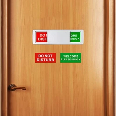 Imagen de Señal de privacidad, cartel bienvenida con texto en inglés «Do Not Disturb», letrero «Please Knock», 7 x 2 pulgadas Disturb»