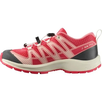 Imagen de Salomon Unisex niños, XA PRO V8 J Rojo/Almendra, Zapatos de Senderismo Versátiles para Mayor Comodidad, Zapatillas Botas y Correr en Senderos Aventuras al Aire Libre, 28 EU