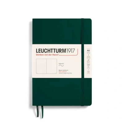 Imagen de LEUCHTTURM1917 367268 Libreta Medium (A5) 145 x 210 mm, Tapa Blanda, 123 páginas numeradas, Forest Green, Lisa