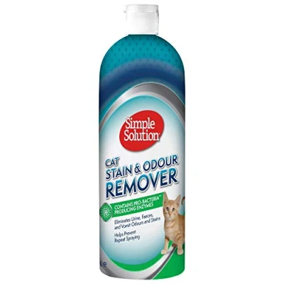 Imagen de Simple Solution Removedor de Manchas y Olores Gatos, Limpiador Enzimático, 1 l (Paquete 1)