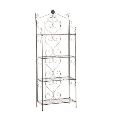 Imagen de CLP Estantería De Hierro Plegable Lenja Decorativa con 4 Estantes I Multiusos Niveles, Color:Bronce