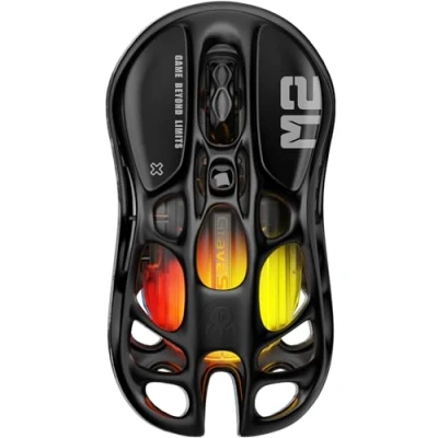 Imagen de GravaStar Mercury M2 Gaming Mouse Ratón para Juegos de computadora MMO con Sensor óptico 26,000 dpi Diseño Hueco liviano 78 g 5 Botones programables Modos RGB Negro sigiloso