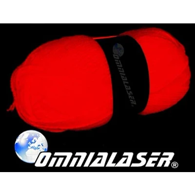 Imagen de OmniaLaser OL UVWOOLRED Lana reactiva a la luz de Wood, UV, para glow parties, ovillo neón, rojo