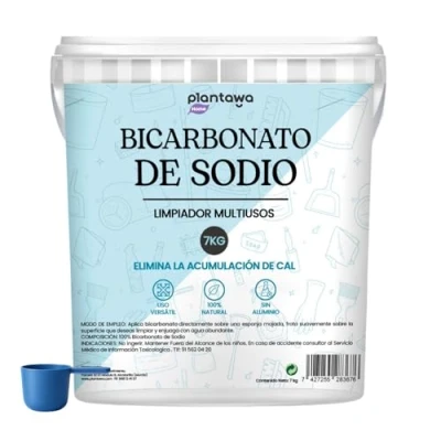 Imagen de Plantawa Bicarbonato de Sodio limpieza 7KG para en Casa. Multiusos: Quitamanchas, Blanqueante y Elimina Olores Grasa. Origen Natural Puro.