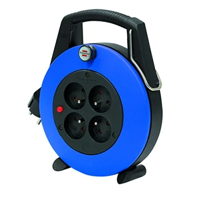 Imagen de Brennenstuhl 1102501 Confort Line CL L Enrollador de cable eléctrico (5 m, H05VV F 3G1,0), azul, 1102531