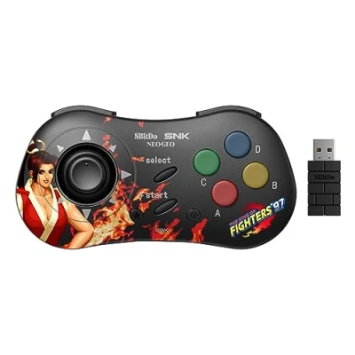 Imagen de 8Bitdo Controlador Bluetooth Mai Shiranui Estilo SNK Neo Geo CD, Compatible con PC Windows, Android y Mini