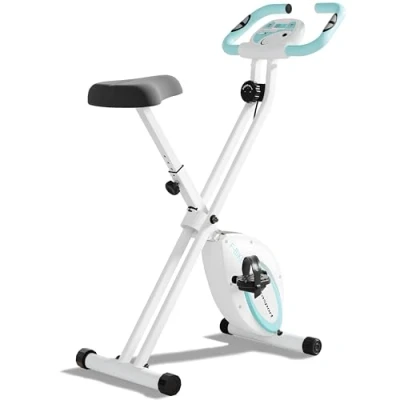 Imagen de Ultrasport F Bike, Entrenador bicicleta, Bicicleta fitness Ordenador entrenamiento LCD, plegable, Máx. del usuario 110 kg, medición pulso, 8 niveles resistencia, rueda ajuste, Menta