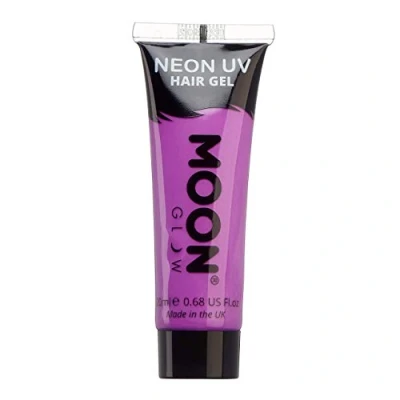Imagen de Moon Glow Gel para el cabello Neon UV Tinte temporal lavar ¡Pico y brilla! Morado intenso 20 ml (Paquete de 1)