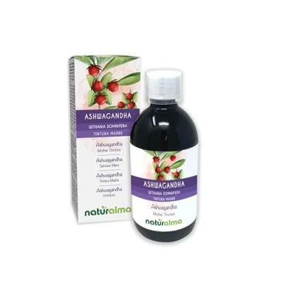 Imagen de Ashwagandha o Ginseng indio (Withania somnifera) raíces Tintura Madre sin alcohol Naturalma Extracto líquido gotas 500 ml Complemento alimenticio Vegano