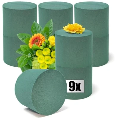 Imagen de com four® 6X Esponja Floral en Forma Cilíndrica para Arreglos Florales Flores Frescas Espuma Manualidades Boda y Cumpleaños (6 Piezas Cilindro Grande)