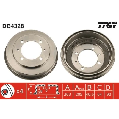 Imagen de TRW DB4328 Tambor de Freno MITSUBISHI: Carisma Berlina