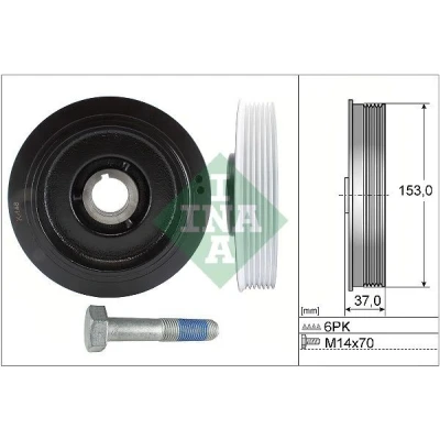 Imagen de INA 544 0058 20 Kit poleas, cigüeñal PEUGEOT: 406 Berlina, CITROËN: C5 I Hatchback, Berlingo / First I, C8 norauto, oscaro, mister auto