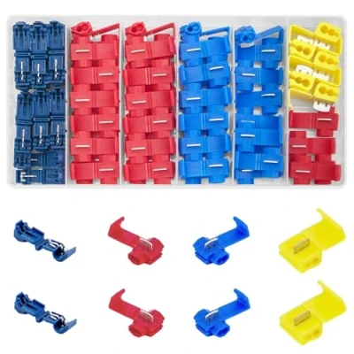 Imagen de Vwoqiy 80 Piezas Lock Empalme Rápido, Conector Cable Bloqueo Kit, Terminal de Rapida Splice Conectores 0,5 mm² 6 mm²(cuatricromía 80)