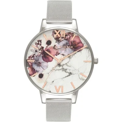 Imagen de Olivia Burton Reloj Analógico de Cuarzo para mujer con correa malla acero inoxidable plateada OB16MF09