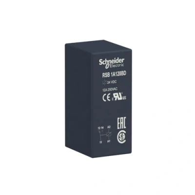 Imagen de Schneider Electric RSB1A120BD Relé Interface Enchufable Zelio RSB 1 Ac 24 V Cc