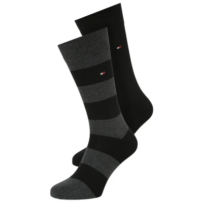 Imagen de Tommy Hilfiger MEN Rugby SOCK 2 PACK Calcetines, Hombre, Talla: 39 42, Black