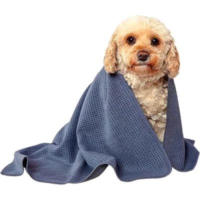 Imagen de Glart Absorbente y suave toalla de baño microfibra para perros mascotas 80 x 55 cm