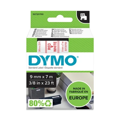 Imagen de Cinta de transferencia térmica Dymo D1 40915 Rojo/Blanco 9 mm x 7 m