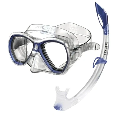 Imagen de Seac Set Elba MD Valve, Conjunto de Snorkeling con máscara subacuática y Tubo válvula para la Purga Agua niños