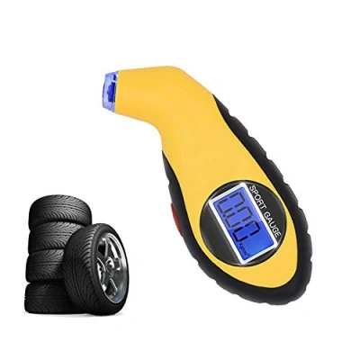 Imagen de KANKOO Manometro Digital Presion Neumaticos Indicador de presión neumáticos Medidor Yellow Black