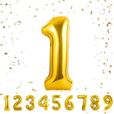 Imagen de Globos de Cumpleãnos 1 Dorado,101 CM Globo Numeros Gigantes Grandes Decoracion,Globo Numero 1,Globos Niño Niña Adultos,Vuelan con Helio…
