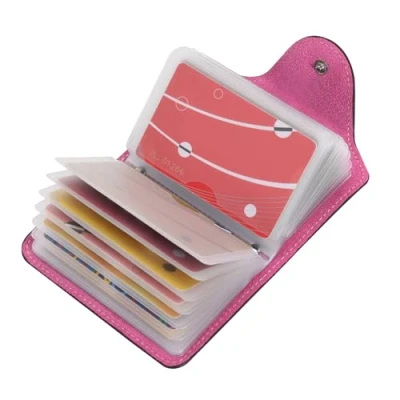 Imagen de IHIGOGOFA Tarjeteros para Tarjetas de Credito Mujer y Hombre 20 Ranuras (N Rosa)