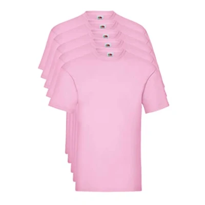 Imagen de Fruit of the Loom Valueweight 5 Pack Camiseta, Rosa (Light Pink 52), Large (Pack de 5) para Hombre