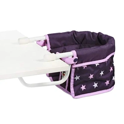 Imagen de Bayer Chic 2000 Asiento de Mesa 60 cm, Trona para muñecas, Color Estrellas púrpura, Klein (735 71)