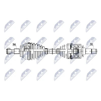 Imagen de NTY NPW ME 055 Árbol de Transmisión Eje delantero, izquierda automática MERCEDES BENZ: Clase ML, GL