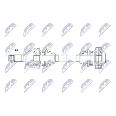 Imagen de NTY NPW BM 249 Árbol de Transmisión Eje trasero izquierda, trasero, derecha 645mm automática