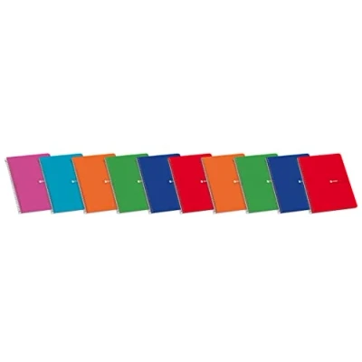 Imagen de Enri, Cuadernos A5 (Folio 4º), Tapa Blanda, 80 Hojas Rayadas. Pack 10 Libretas, Colores Aleatorios