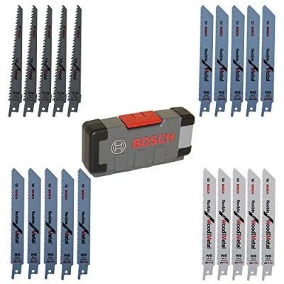 Imagen de Bosch Professional Set ToughBox con 20 hojas de sierra sable para madera y metal, éxito en ventas (madera accesorios sable)