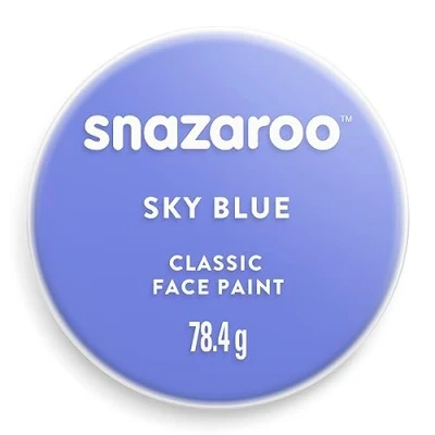 Imagen de Snazaroo Pintura facial y corporal, 75 ml, color azul cielo, profesional a base de agua, pastilla aquacolor individual para adultos, niños efectos especiales