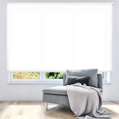 Imagen de ECOMMERC3 Estor Enrollable Translúcido Liso 170x175 Ancho x Alto Medida Tela 167x170 Fácil Instalación a Pared o Techo Blanco