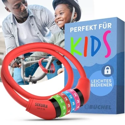 Imagen de Büchel Sekura 60504209 Candado con combinación numérica para niños (120 cm), color rojo