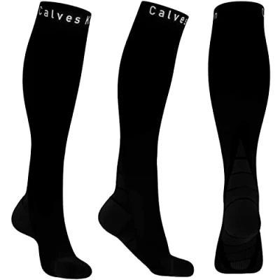 Imagen de (2 pares) Calcetines de compresión para hombres y mujeres, aceleran la recuperación, el mejor ajuste atlético graduado viajes, correr, enfermeras, espinillas, vuelo embarazo maternidad.