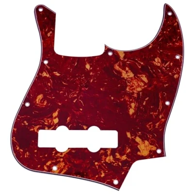 Imagen de Musiclily 10 Agujeros Jazz Bass Pickguard Golpeador para Fender American/México Standard Bajo Estilo J, 4 capas Vintage Tortoise