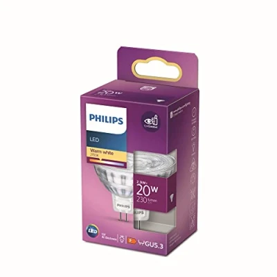 Imagen de Philips LED Bombilla LED, Foco GU5. 3, Luz Blanca Cálida, 20W