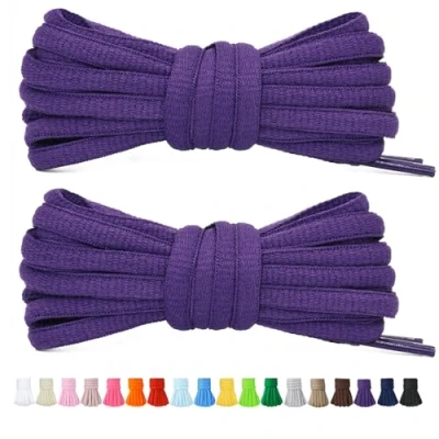 Imagen de Stepace 2 Pares de Cordones Redondos 60cm para Sneakers, Longitud 200cm 18 Colores, Zapatos Púrpura 120cm