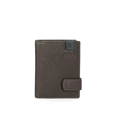 Imagen de Adept Max Cartera vertical con cierre de clic Gris 8,5x10,5x1 cms Piel