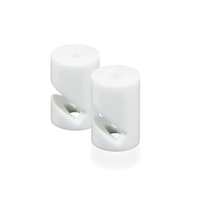 Imagen de HALOTEC Pack 2 Soporte Descentralizador Blanco Lámparas de pared o techo Fijación Segura Gancho en V Para fijar Cable diametro hasta 8mm Instalación Fácil Incluye tornillos y tacos